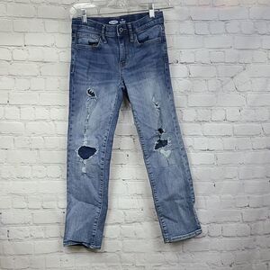 Old Navy Karate Built-In Flex Max Slim Boys Jeans Felix Indigo Denim Distressed